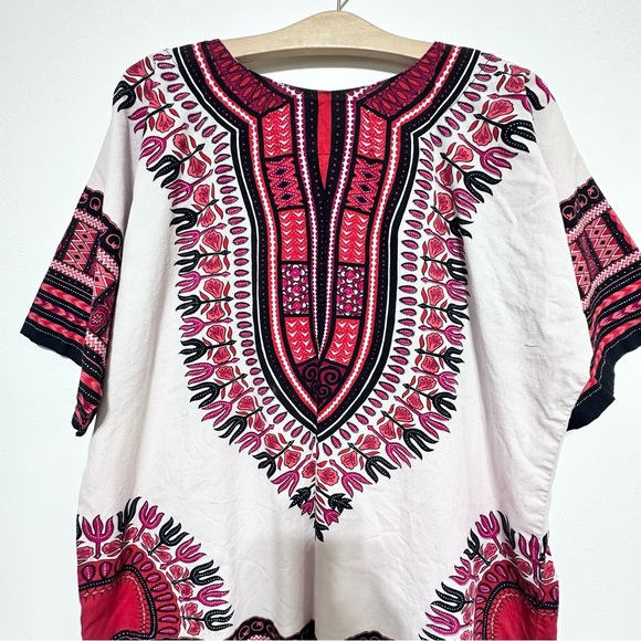 White and Red African Dashiki Top Small/Medium - Picture 4 of 8